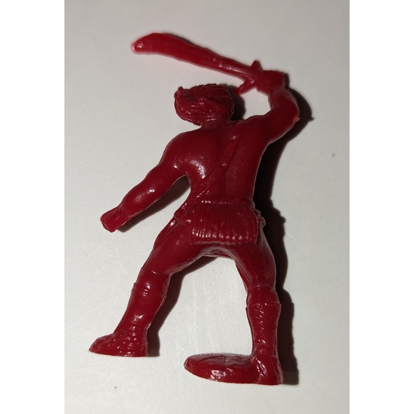 Lot Vintage Waxy Plastic Barbarian Army Men Figures Red Green Yellow Rare - Picture 10 of 15